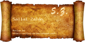 Sallai Zalán névjegykártya